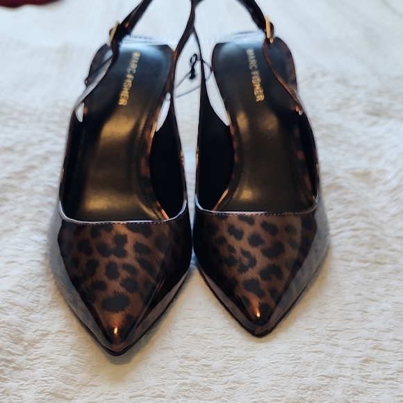 Marc Fisher Brown Leopard Print Heels - Picture 7 of 8